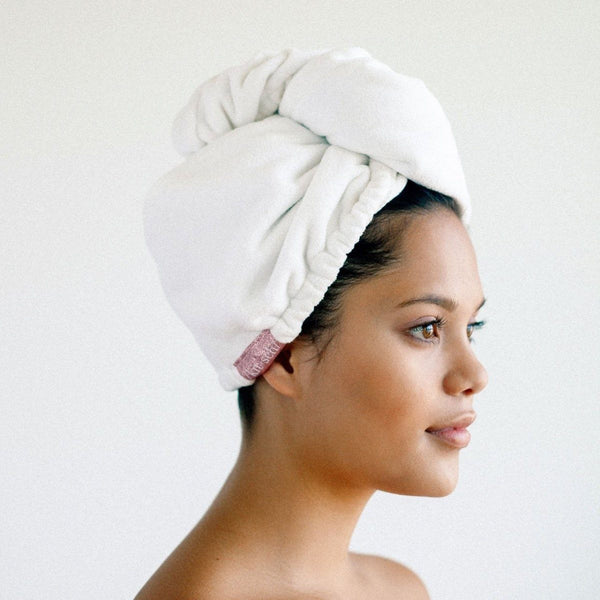 QUICK DRY HAIR TOWEL - ECO WHITE
