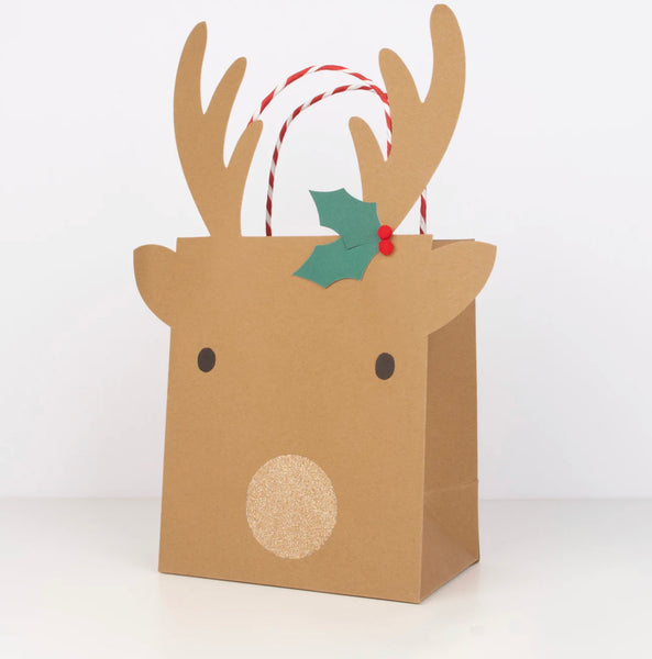 GIFT BAGS - MERI MERI LARGE REINDEER (2 pack)