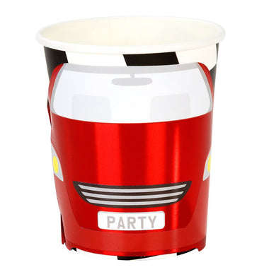 CUPS - VEHICLE RACE CAR RED CHECKERED FLAG