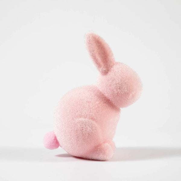 FLOCKED BUNNY - MEDIUM SEATED WITH TAIL