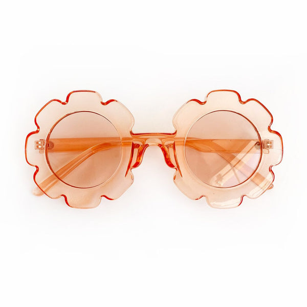 SUNGLASSES KIDS - RETRO FLOWER SUNNIES CLEAR BLUSH
