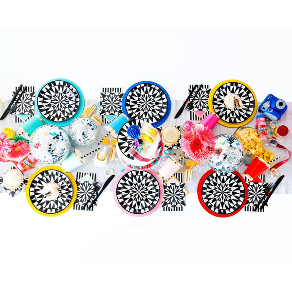 NAPKINS SMALL - BLACK AND WHITE KALEIDOSCOPE