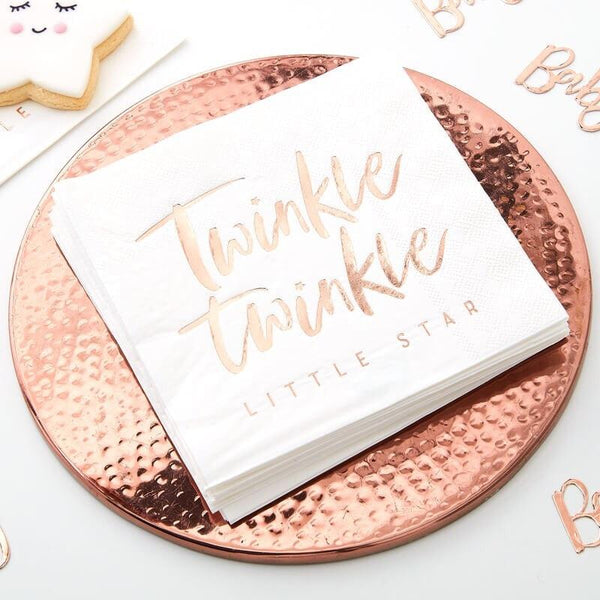 NAPKINS - LARGE ROSE GOLD TWINKLE TWINKLE, NAPKINS, GINGER RAY - Bon + Co. Party Studio