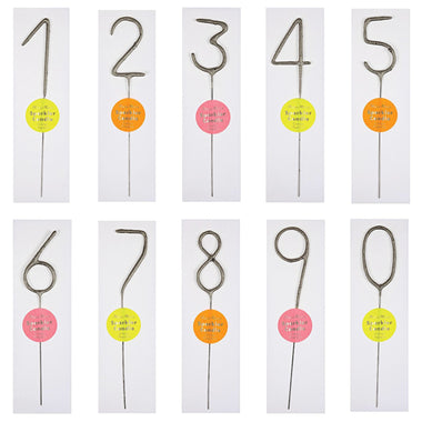 SPARKLER - SILVER WONDER CANDLE NUMBER, Candles + Sparklers, MERI MERI - Bon + Co. Party Studio