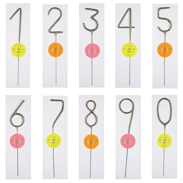 SPARKLER - SILVER WONDER CANDLE NUMBER, Candles + Sparklers, MERI MERI - Bon + Co. Party Studio