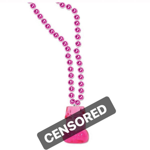 BACHELORETTE - ADULT WILLIE BEAD SHOT GLASS NECKLACE, willie shot glass necklace, SKS - Beistle Co - Bon + Co. Party Studio