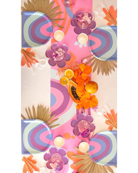 PLATES LARGE - RAINBOW BLUE BLOOM ARCH
