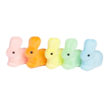 FLOCKED BUNNY - SMALL RAINBOW PASTEL SET