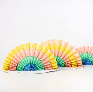 HONEYCOMB DECORATIONS - RAINBOWS (set of 3)