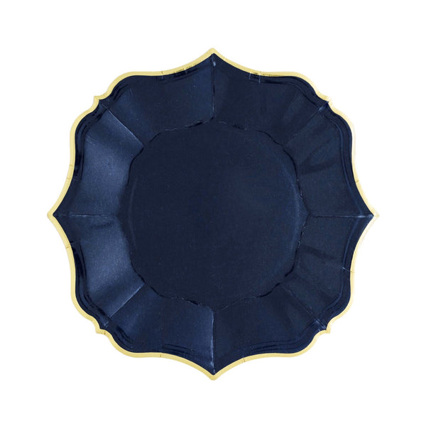 PLATES SMALL - BLUE NAVY DESSERT SCALLOPED
