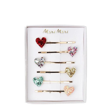 HAIR SLIDES - GLITTER HEARTS