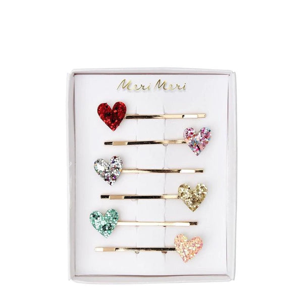 HAIR SLIDES - GLITTER HEARTS