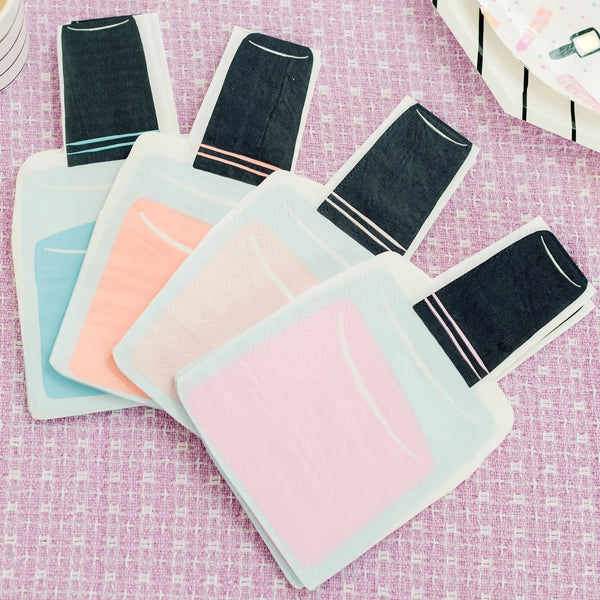 NAPKINS LARGE - MIXED PASTEL SWEET DREAMS NAIL POLISH SPA PARTY