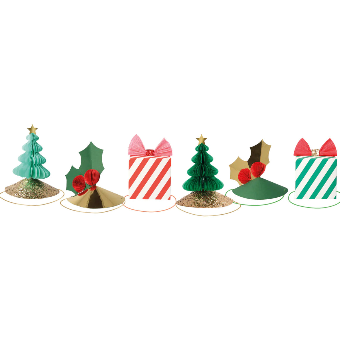 PARTY HATS - MIXED CHRISTMAS (Pack of 8)