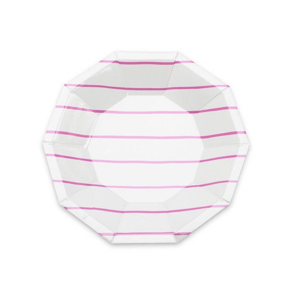 PLATES - SMALL DAYDREAM SOCIETY FRENCHIE STRIPES CERISE, PLATES, Daydream Society - Bon + Co. Party Studio