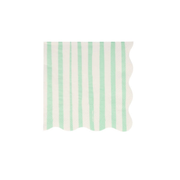 NAPKINS SMALL - GREEN MINT STRIPE
