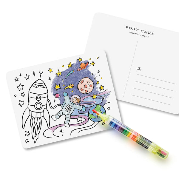 COLOURING SET - KIDS POSTCARDS (Box of 12)