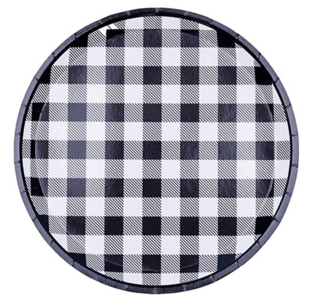 PLATES LARGE - BLACK GINGHAM