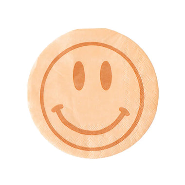 NAPKINS SMALL - PEACH GROOVY PEACE & LOVE SMILEY FACE