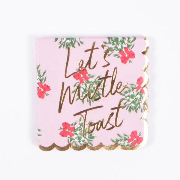 NAPKINS SMALL - CHRISTMAS LET’S MISTLE TOAST