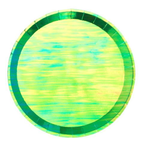 PLATES - LARGE IRIDESCENT EMERALD CITY GREEN, PLATES, Jollity & Co - Bon + Co. Party Studio