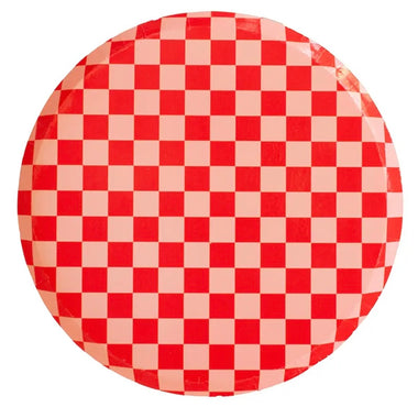 PLATES XL DINNER - RED + PINK CHECK IT CHERRY CRUSH