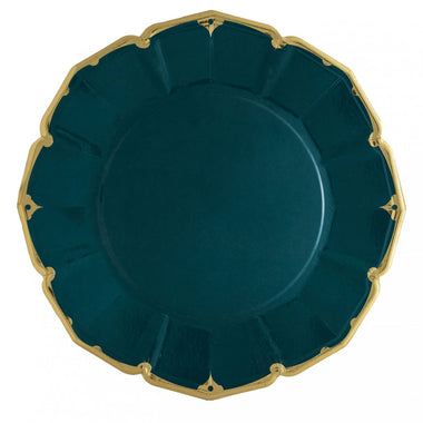 PLATES XL DINNER - GREEN EMERALD SCALLOPED