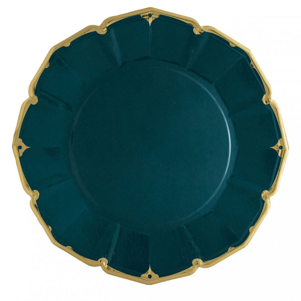 PLATES XL DINNER - GREEN EMERALD SCALLOPED