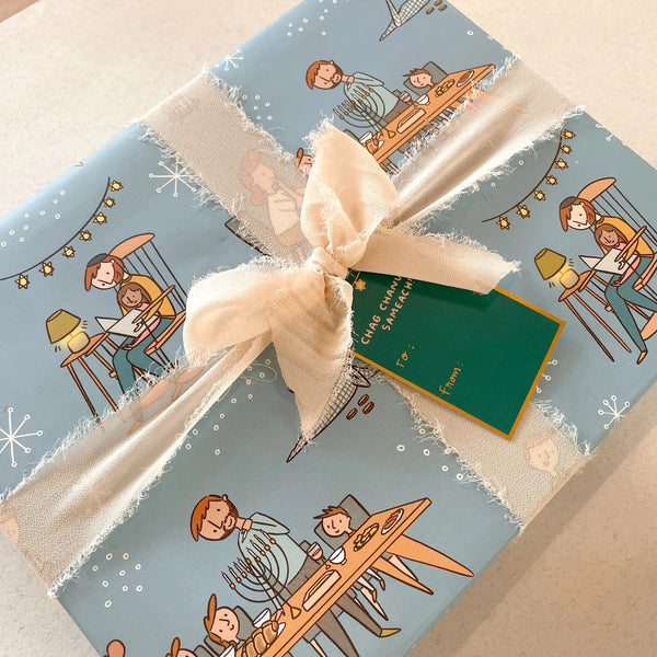 GIFT WRAP FLAT SHEETS - HANUKKAH FAMILY