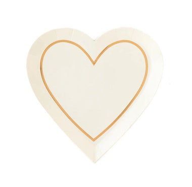 PLATES SMALL - VALENTINES HEART WHITE & GOLD