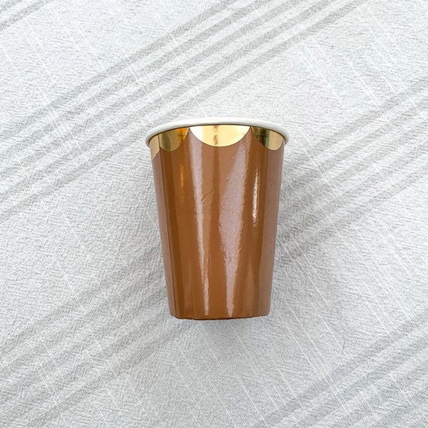 CUPS - BROWN GOLD SCALLOP 16 PACK