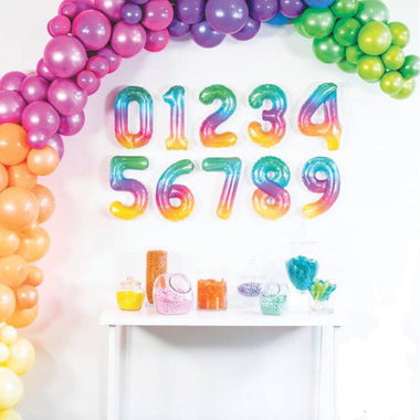 BALLOON BAR - 16" AIRFILL OMBRE JELLI NUMBERS, Balloons, BETALLIC - Bon + Co. Party Studio
