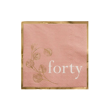 NAPKINS SMALL - MILESTONE 40th BLUSH