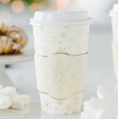 TO-GO COZY CUPS - CHRISTMAS GLAM GOLD + CREAM LET IT SNOW