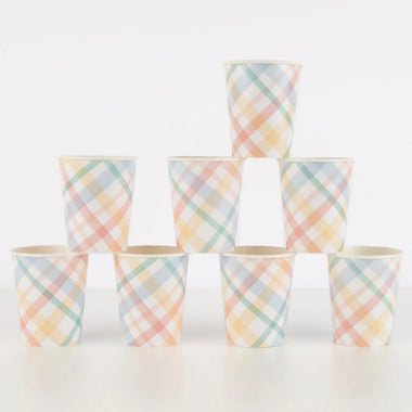 CUPS - PASTEL SPRING PLAID