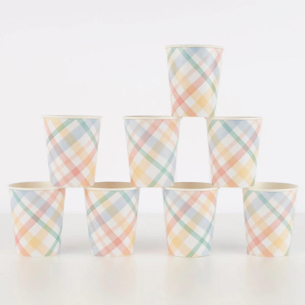 CUPS - PASTEL SPRING PLAID