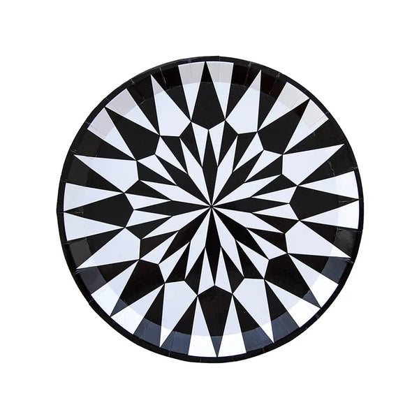 PLATES SMALL - BLACK AND WHITE KALEIDOSCOPE
