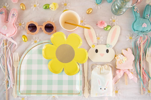 PLATES LARGE - GREEN MINT GINGHAM ARCH