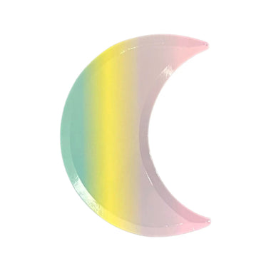 PLATES SMALL - RAINBOW PASTEL OMBRE CRESCENT MOON