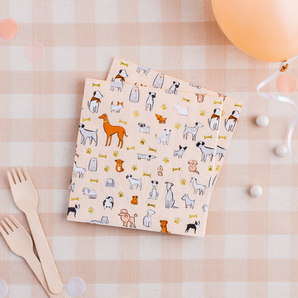 NAPKINS LARGE - ANIMAL DOG BOW WOW