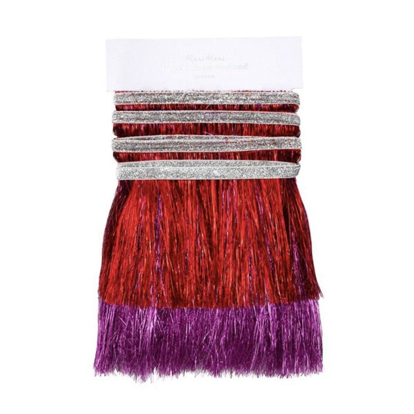FRINGE GARLAND - RED + PINK, Tassel Garland, Meri meri - Bon + Co. Party Studio