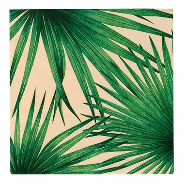 NAPKINS LARGE - GREEN SAFARI TROPICAL PALM LEAF BLUSH
