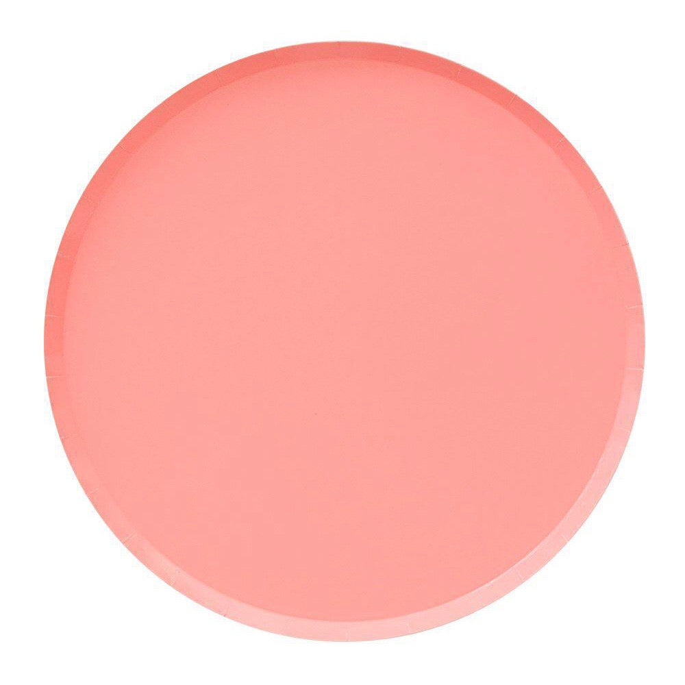 PLATES LARGE - PINK NEON CORAL OH HAPPY DAY