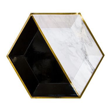 PLATES - LARGE VANITY HEXAGON COLOURBLOCK, PLATES, HARLOW & GREY - Bon + Co. Party Studio