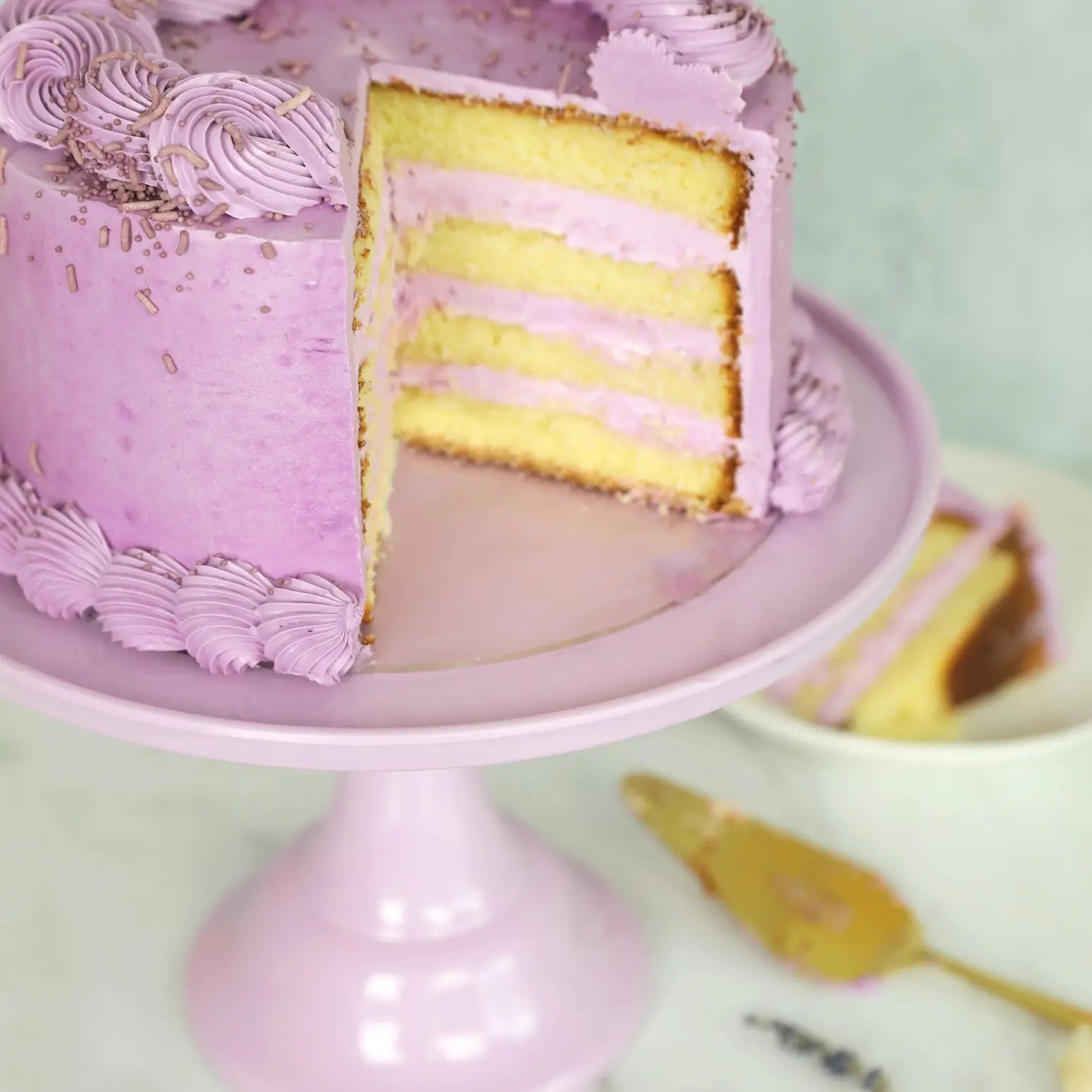 Joyeux Company Lilac Purple Melamine Cake Stand