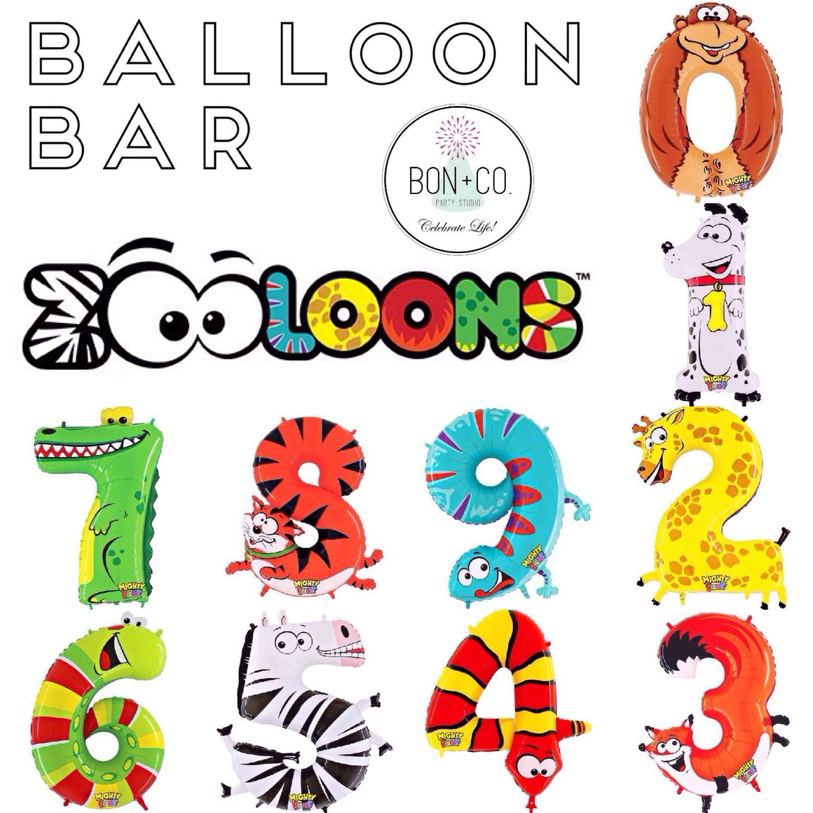 BALLOON BAR - 40" ZOOLOONS, Balloons, BETALLIC - Bon + Co. Party Studio