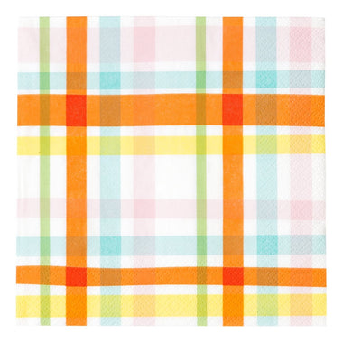 NAPKINS LARGE - PASTEL PLAID SPRING