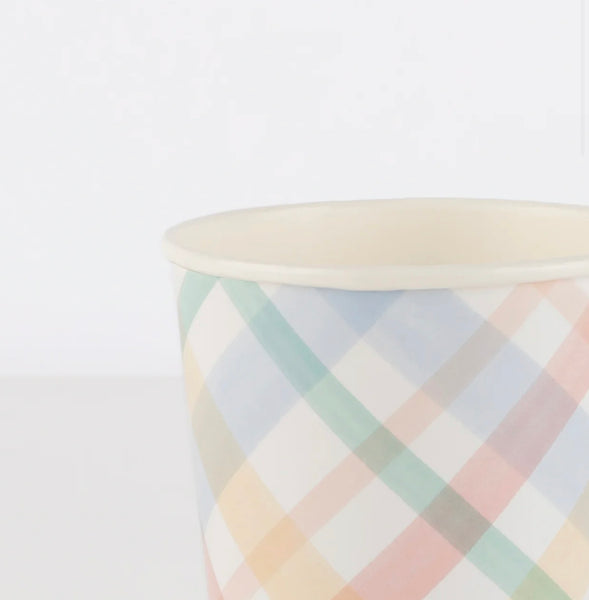 CUPS - PASTEL SPRING PLAID
