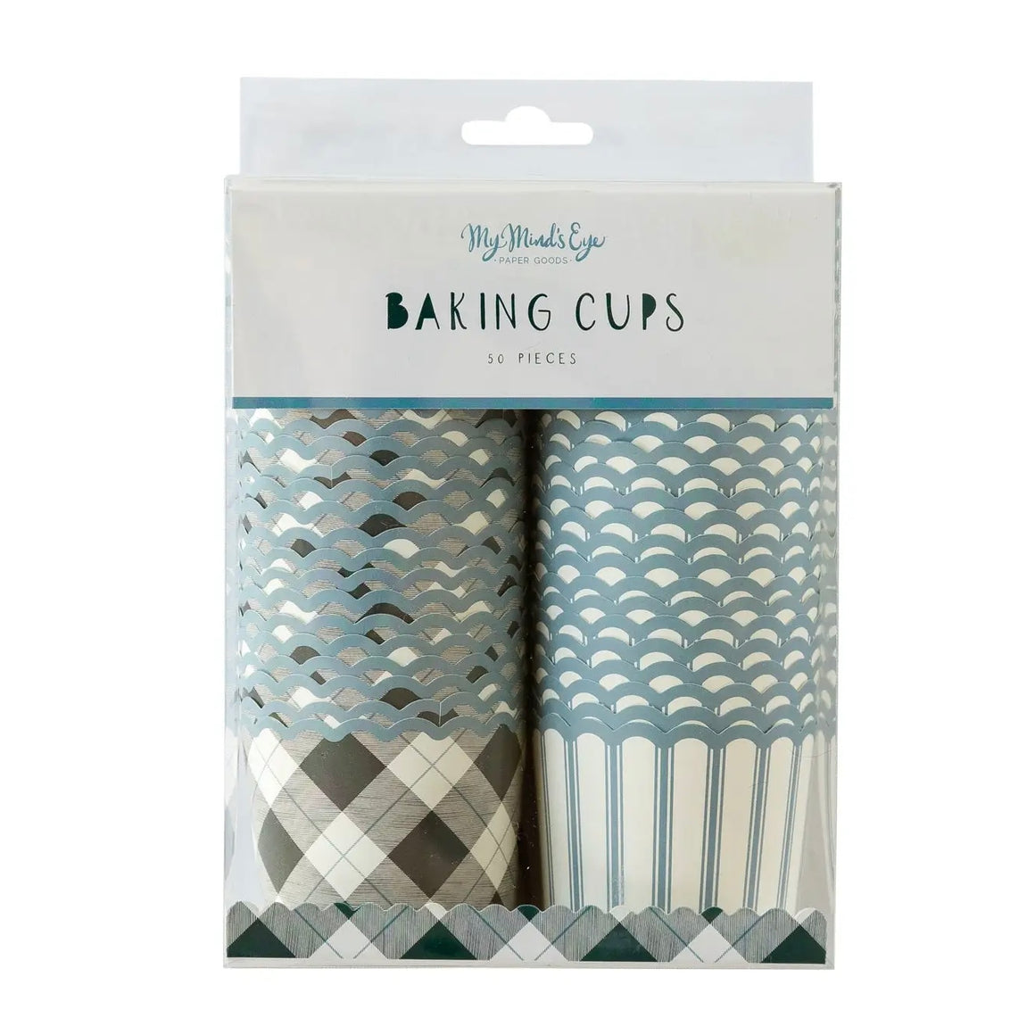 FOOD CUPS - MIXED PLAID + STRIPES (PACK OF 50)