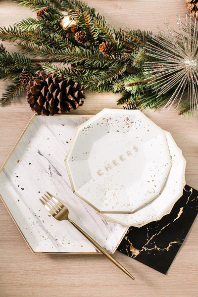 PLATES - SMALL SOIRÉE WHITE CHEERS, PLATES, HARLOW & GREY - Bon + Co. Party Studio